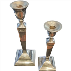 Pottery Barn Silver Candle Holders Set Of 2 Maxfield Hotel Collection